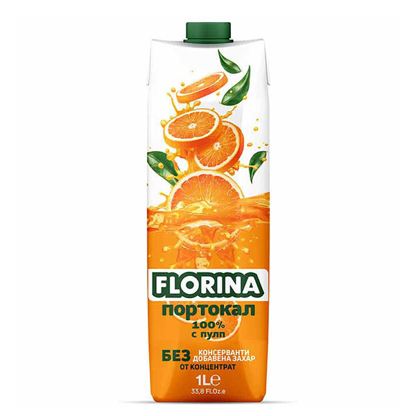 Нектар Florina портокал 100% 1л.