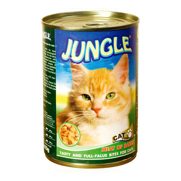 Котешка храна на хапки със заешко месо Jungle 410 гр.