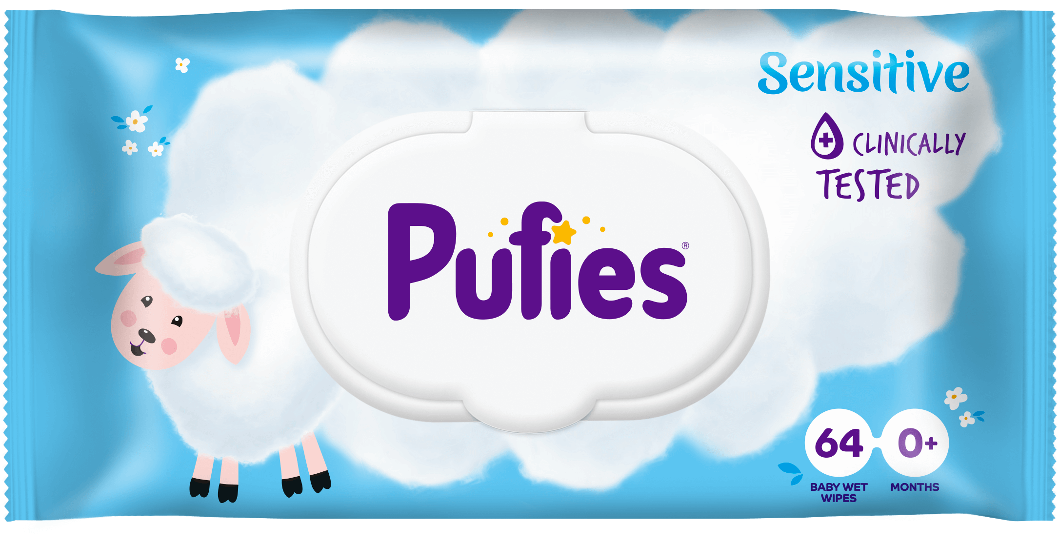 Мокри кърпички Pufies Sensitive 64бр.
