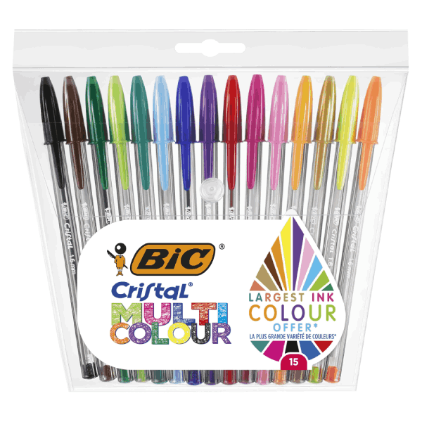 Комплект цветни химикалки Cristal BIC 15бр. - Bic