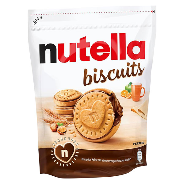 Бисквитки с лешников пълнеж Nutella 304гр.
