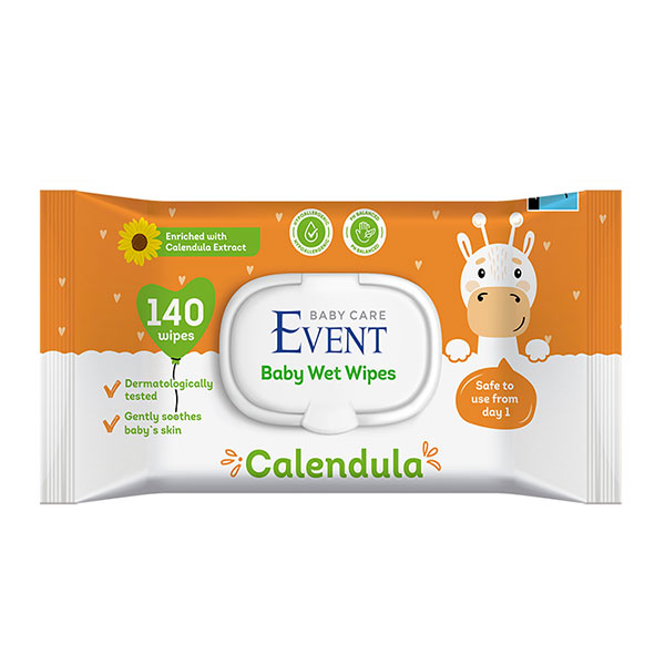 Мокри кърпички Event baby невен 140бр.