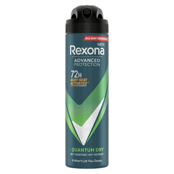 Дезодорант Rexona Men Advanced 72h Quantum dry 150мл.