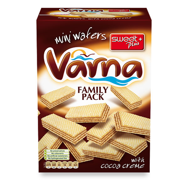 Вафли с какаов крем Varna family pack Sweet Plus 260гр.