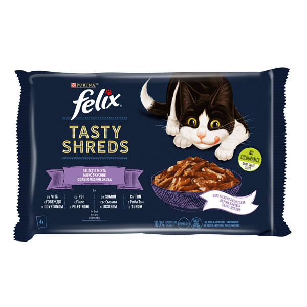 Котешка храна Felix Вкусни късчета микс  4*80гр.