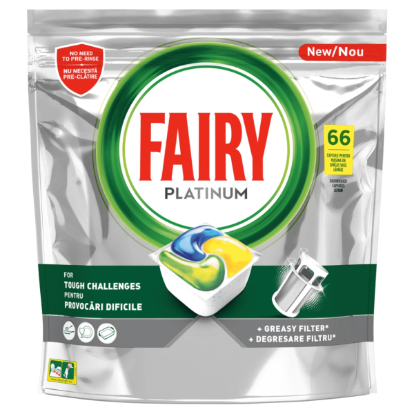 Капсули за съдомиялна Fairy platinum All in One 1550гр./104 таблетки - Fairy