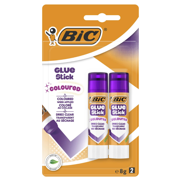 Лепило сухо BIC Coloured 2*8гр. - Bic