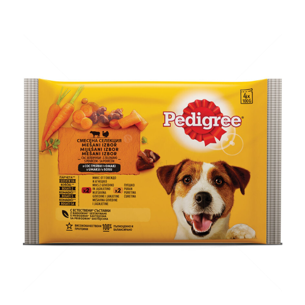Pedigree смесена селекция с моркови 4*100гр.