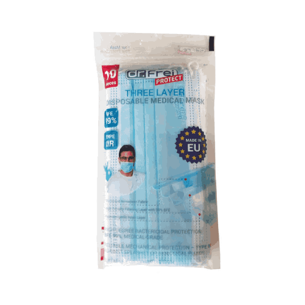 Медицински маски трипластови Dr.Frei protect 10бр.