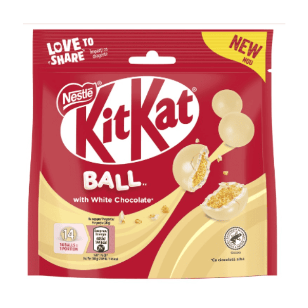 Зърнени топчета бял шоколад Kit Kat 140гр.