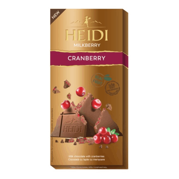 Шоколад млечен с червени боровинки Heidi Milkberry 80гр.