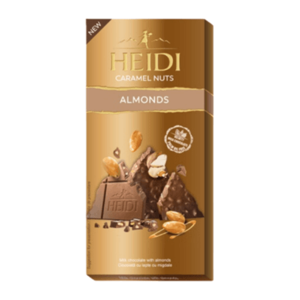 Шоколад млечен с карамелизирани бадеми Heidi Caramelnuts 80гр.