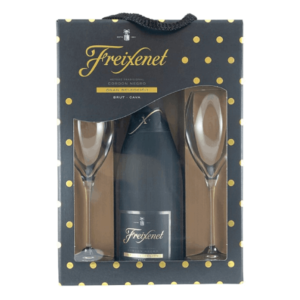 Пенливо вино Freixenet Cordon Negro 750мл.+2 чаши