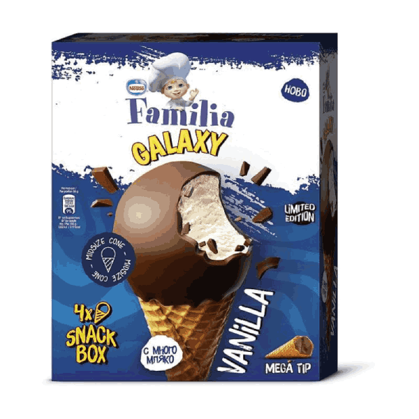 Сладолед GALAXY Ванилия Nestle 4*58гр.
