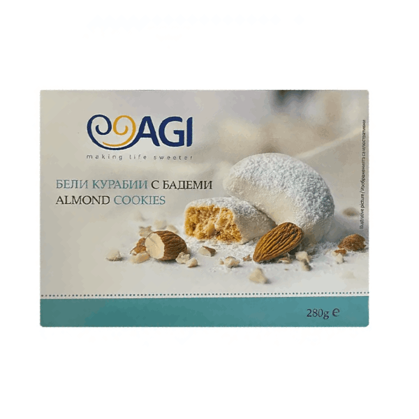Бели курабии с бадеми AGI 300гр.