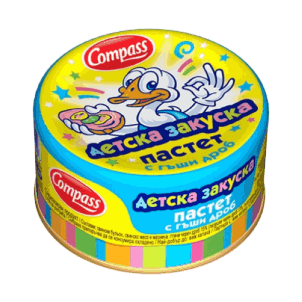 Пастет с гъши дроб Детска закуска Компас 100гр.