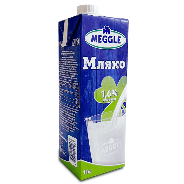 Прясно мляко Meggle UHT 1,6% 1л. - Meggle