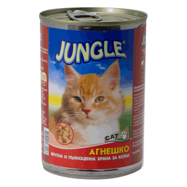 Котешка храна с агнешко месо Jungle 410 гр.