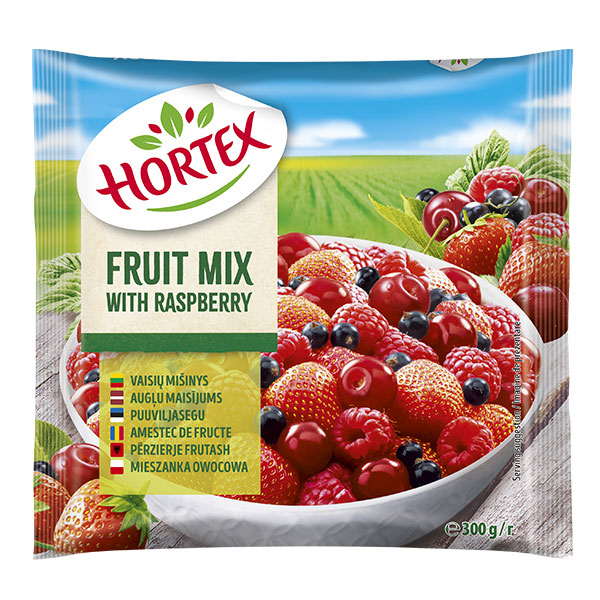 ПЛОДОВЕ Микс с малини замразени Hortex 300гр.