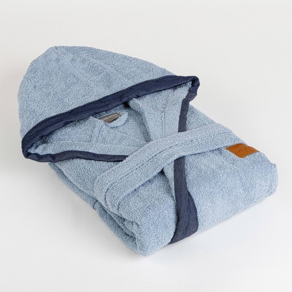 Халат за баня с качулка син Denim Dilios L/XL