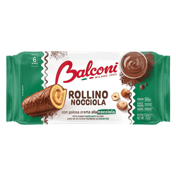 Рулца Rollino лешников крем Balconi 6х37гр.