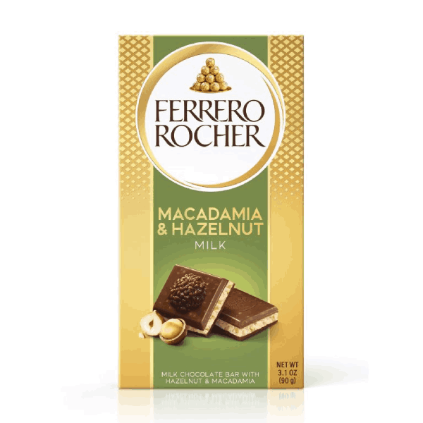 Шоколад млечен с макадамия Ferrero Rocher 90гр.