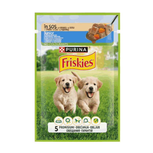 Храна за кучета Friskies Junior пилешко и моркови 85гр.