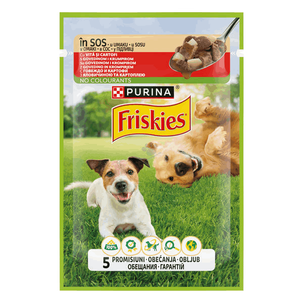 Храна за кучета Friskies говеждо и картофи 85гр.