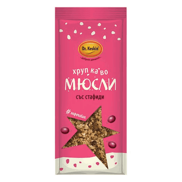 Хрупкаво мюсли със стафиди Dr.Keskin 250гр.