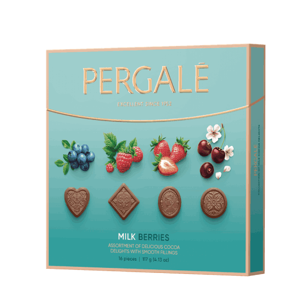 Бонбони Pergale Milk Berries 117гр./16 бр.