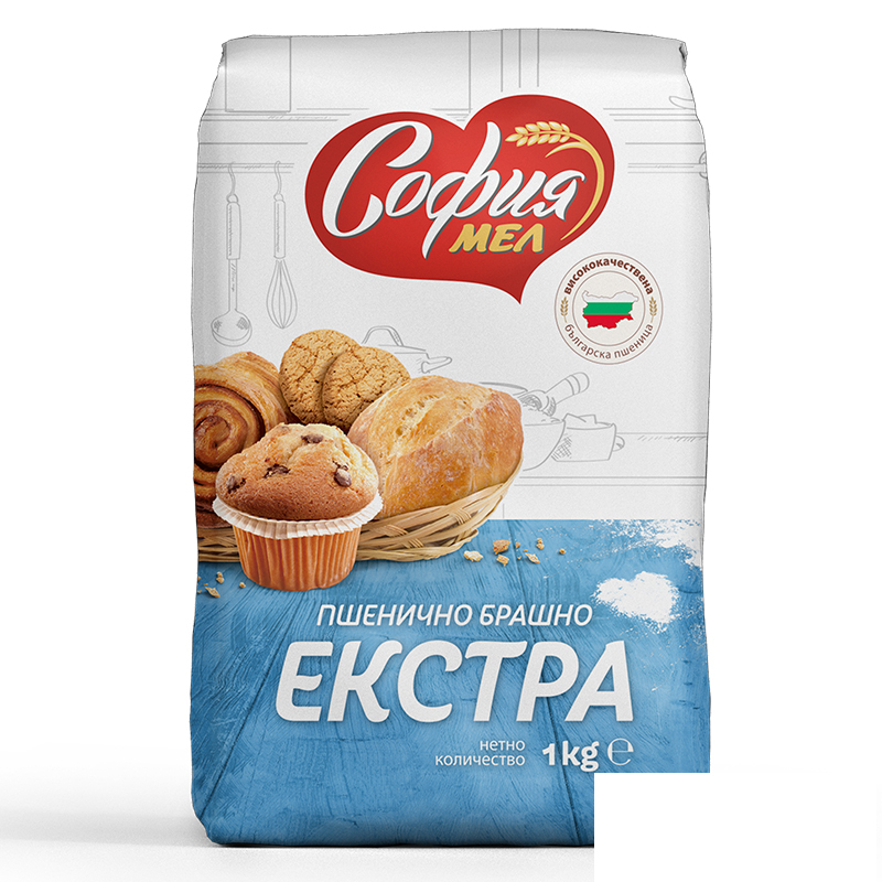 Брашно пшенично екстра София Мел 1кг. - София мел