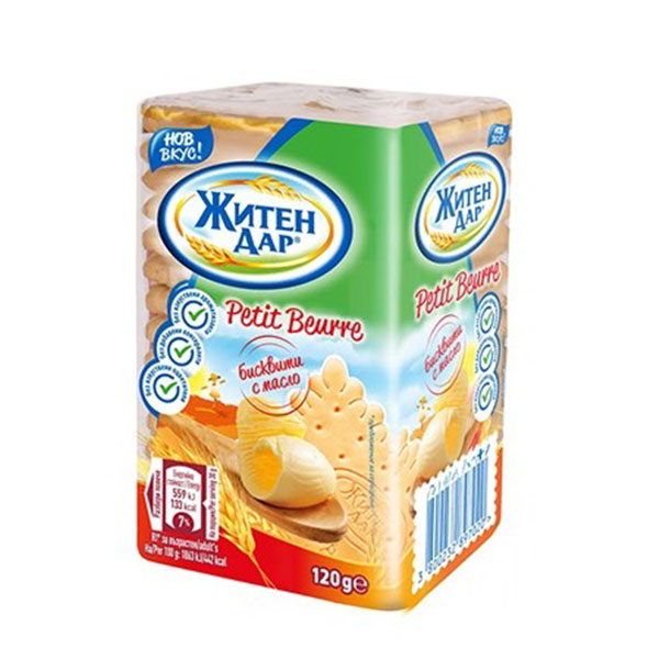 Бисквити с масло Petit Beurre Житен дар 120гр. - Житен дар