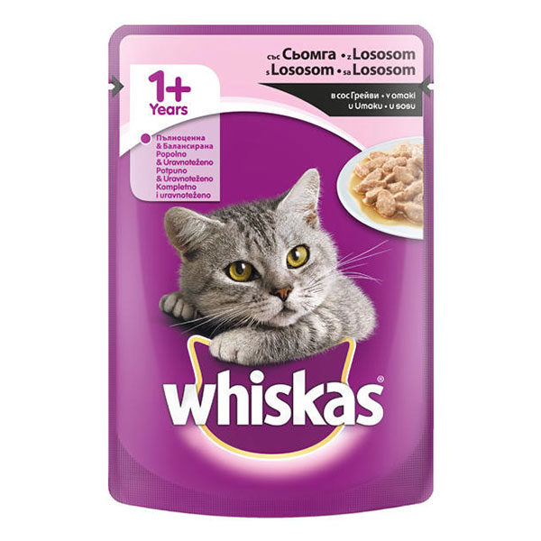 Whiskas със сьомга в сос грейви 100гр.