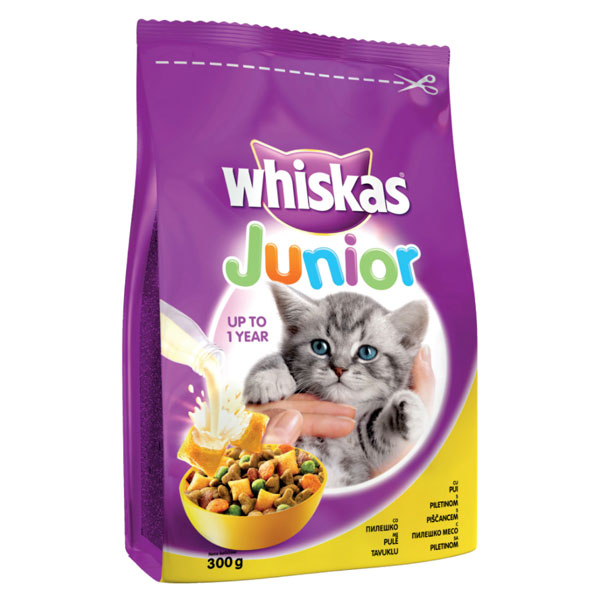 Whiskas dry junior  с пиле 300гр