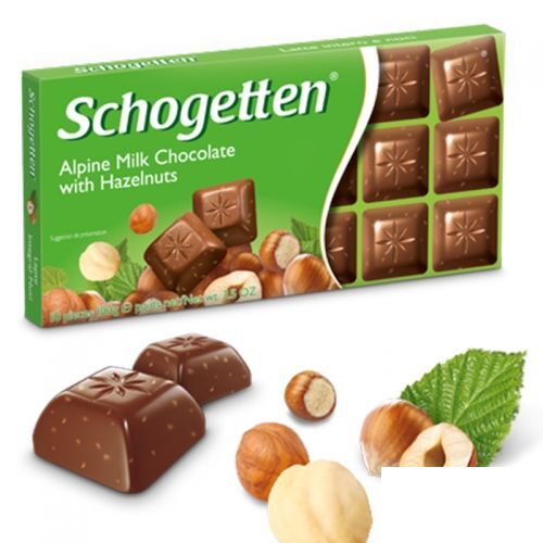Шоколад Schogetten млечен с лешници 100гр. - Schogetten