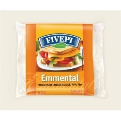 Топено сирене Ементал Fivepi слайс 120гр.