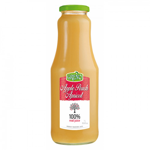 Сок от ябълка, праскова и кайсия 100 %  Greno 1л. - Greno