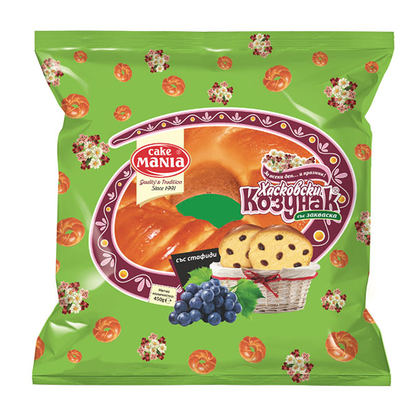 Козунак със стафиди Хасково 400гр.
