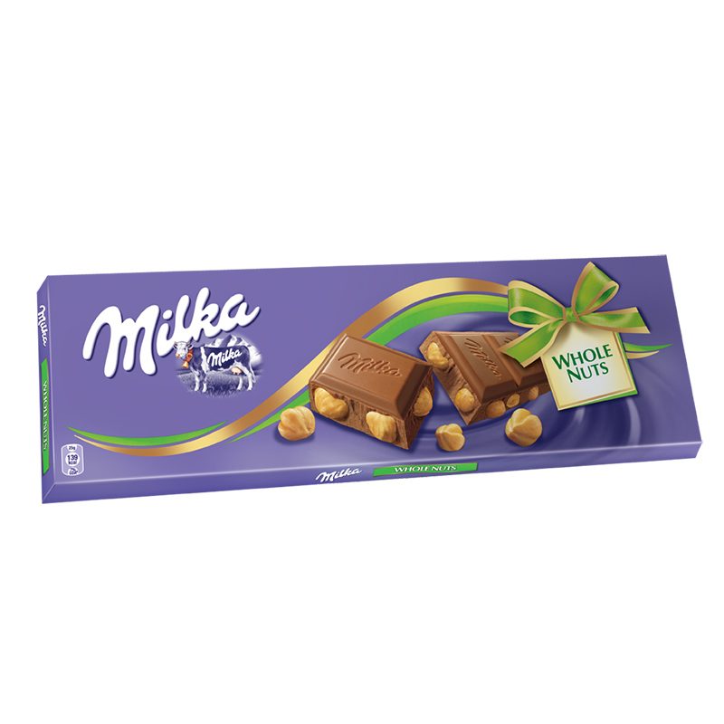Шоколад  Milka цели лешници 250гр.
