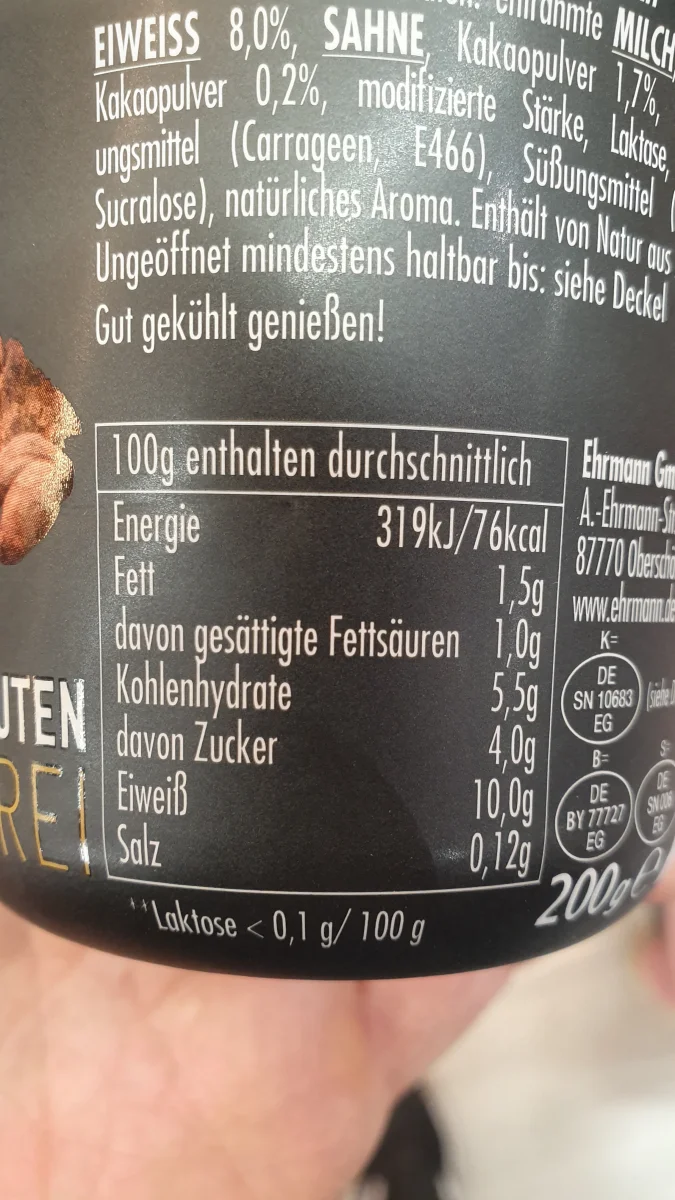 High Protein Chocolate Pudding - Ehrmann