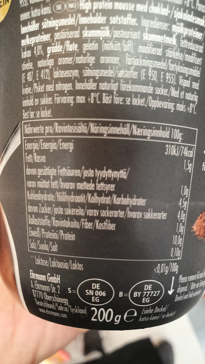 High Protein Chocolate Mousse - Ehrmann