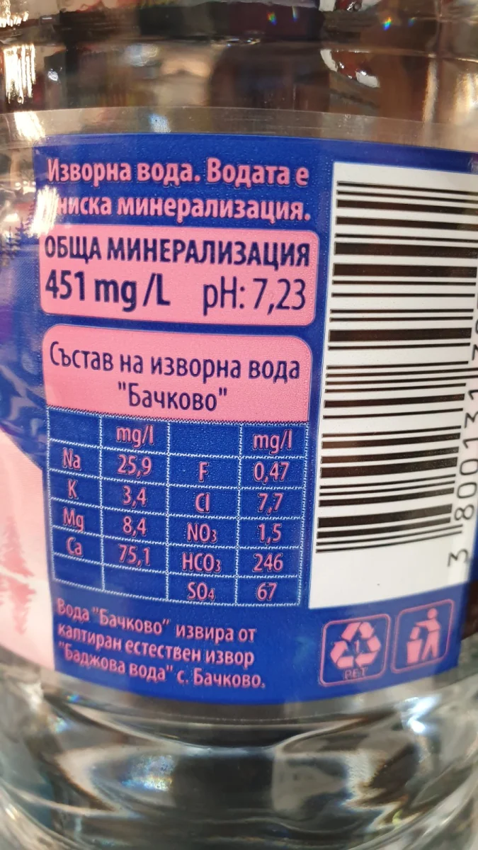 Изворна вода Бачково - Ф вкус