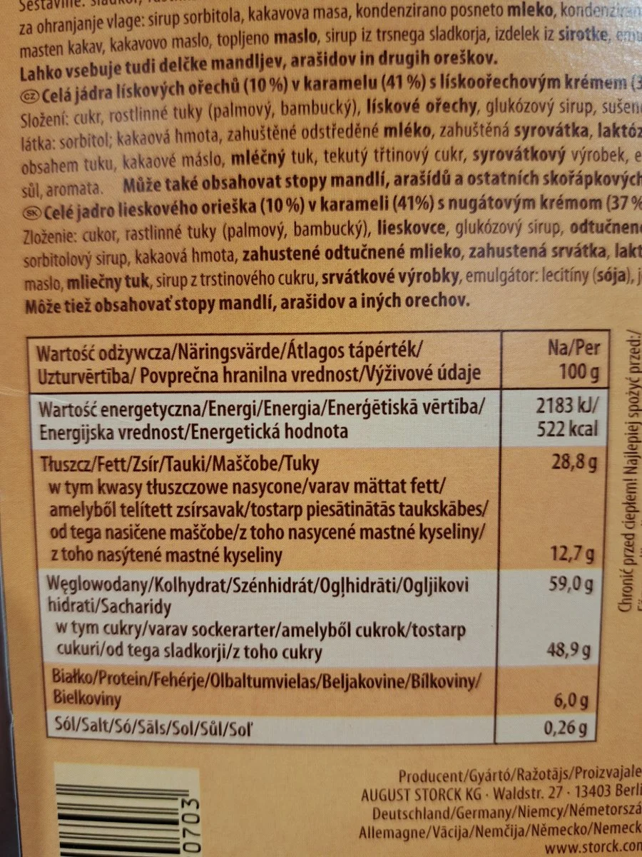 Тофифи бонбони с лешник в карамел с кремообразен нуга и шоколад - Storck