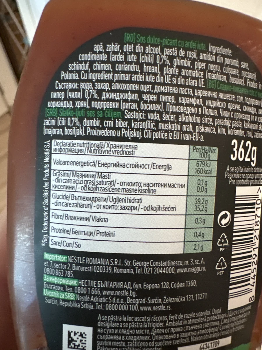 Сос Maggi Сладко Пикантен С Чили 362 Гр