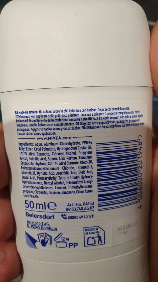 Део стик Nivea Men Black&White invisible original 50мл. - Nivea