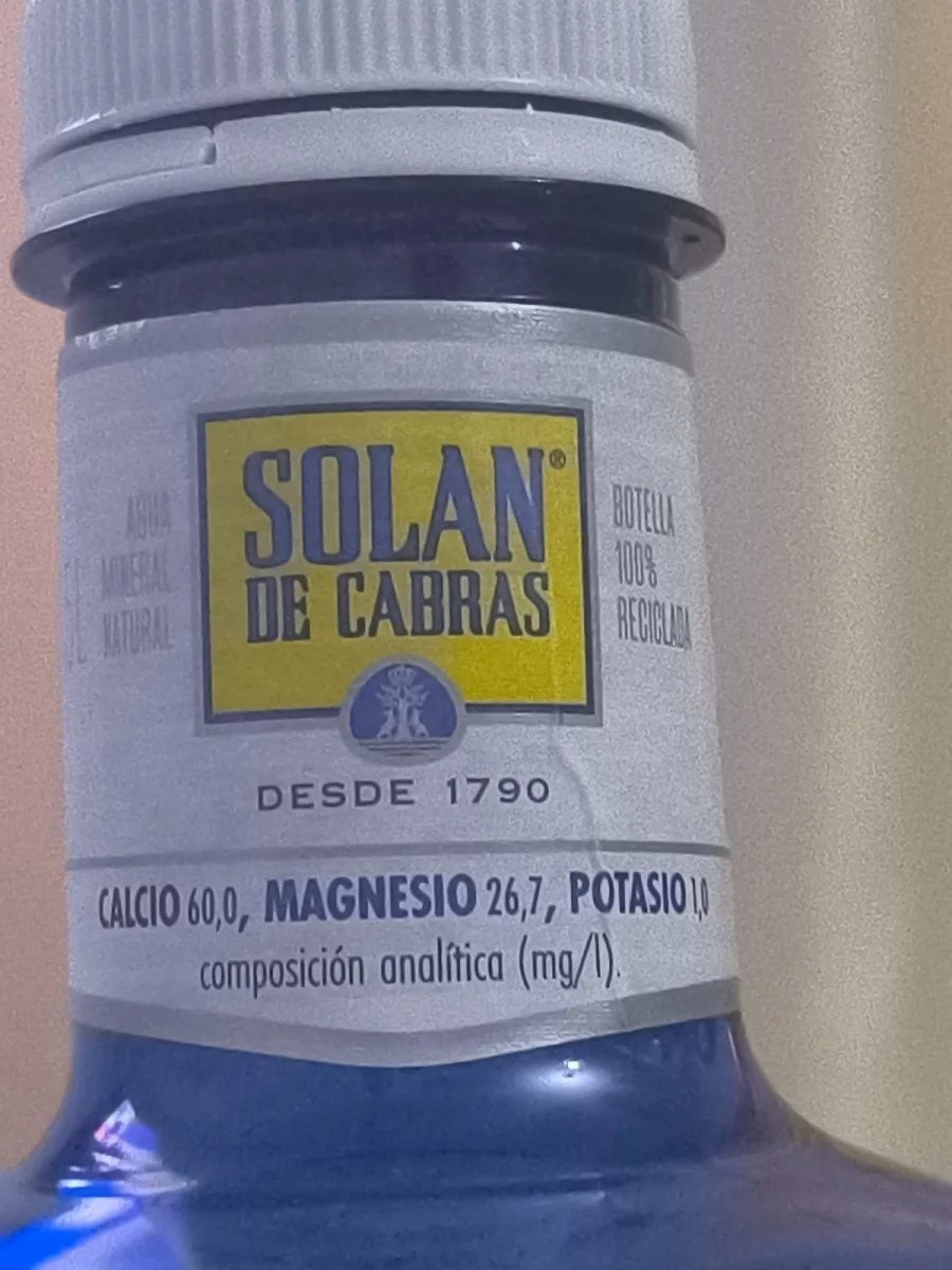 Минерална вода голяма / Mineral water large - AGUAS DE SOLAN DE CABRAS S.A.