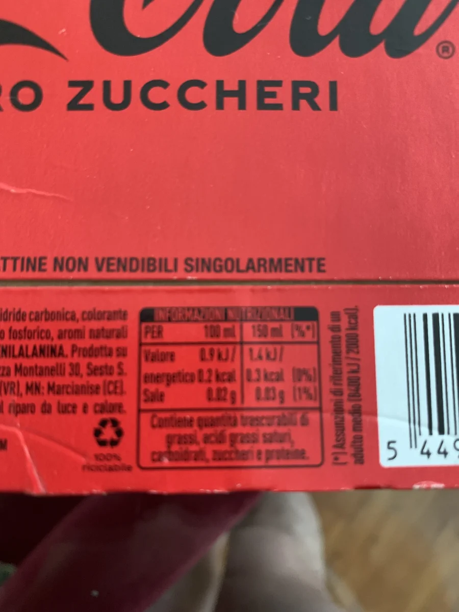 Безалкохолно Coca Cola Mini без захар, кен 6х150 мл - Coca-Cola