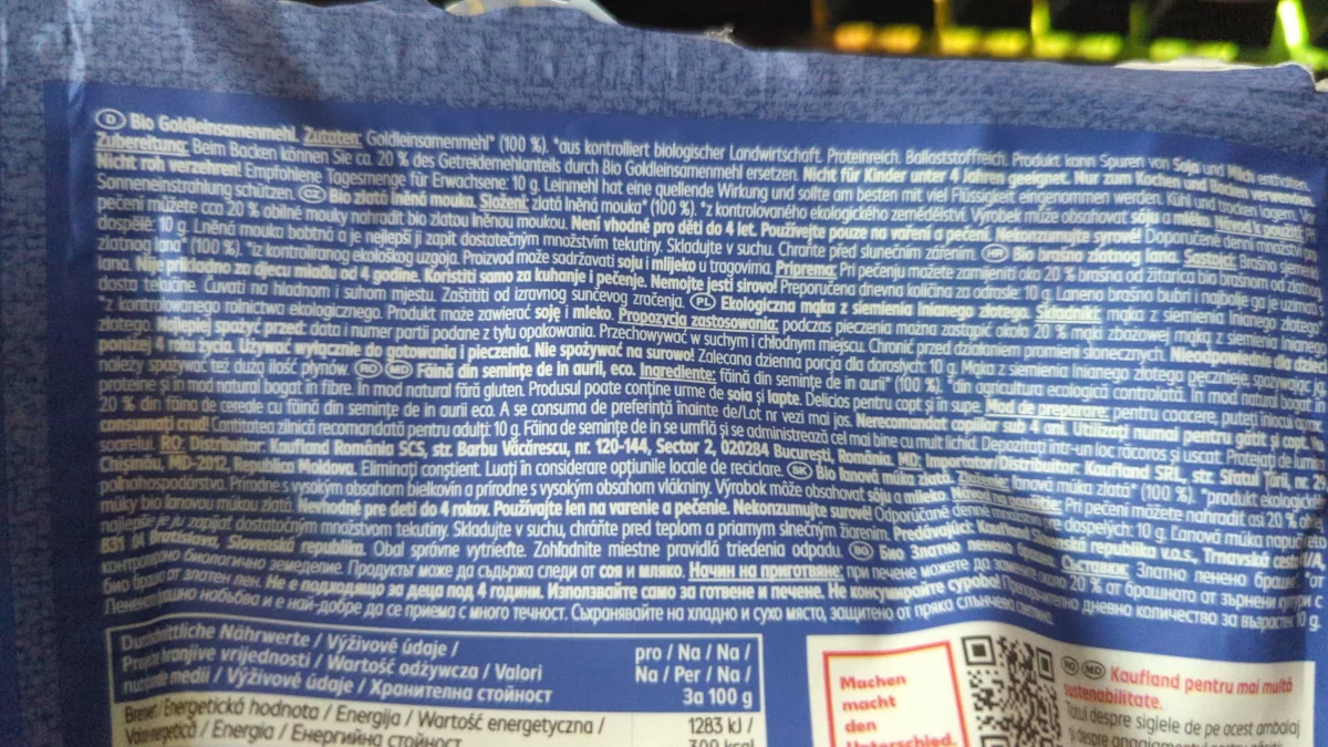 Златен ленен прах - K-Bio Organic