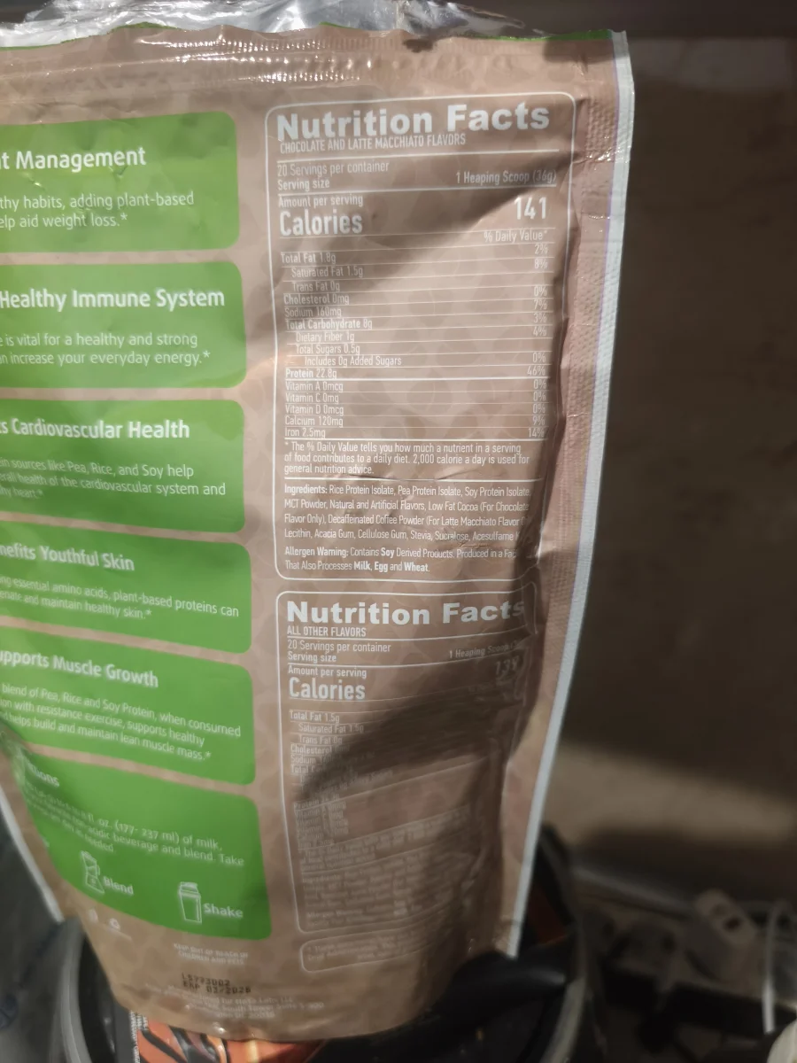 VEGAN PROTEIN PLANT BASED HIGH PROTEIN MIX NATURAL CHOCOLATE
