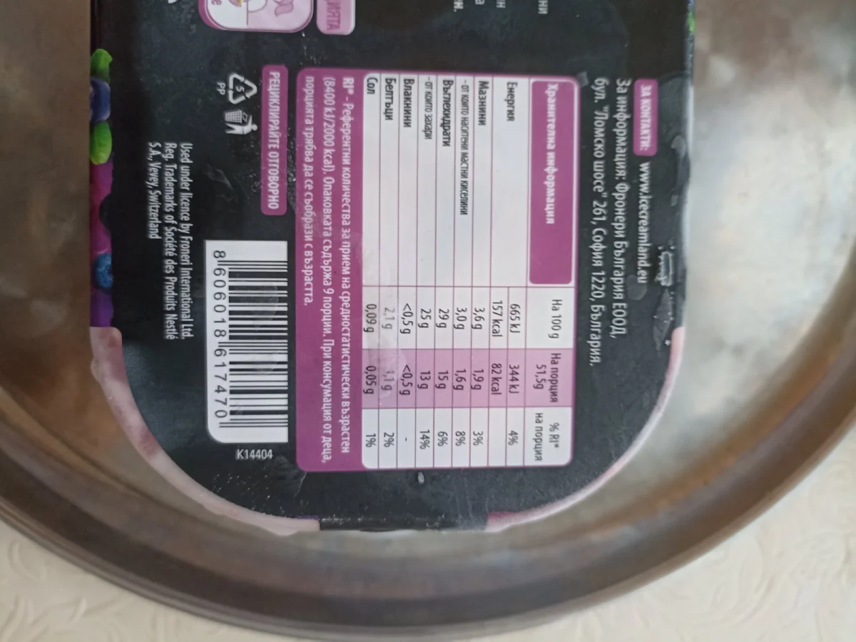 Сладолед Familia Collection Yogurt Blueberry Nestle 464гр.